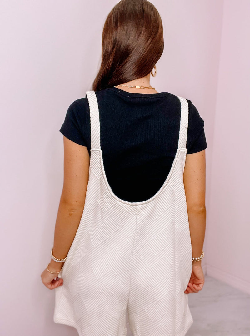 Textured Overall Shorts