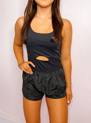 Black Athletic Romper