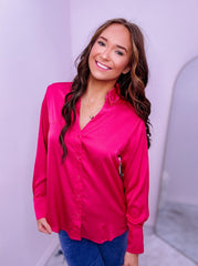 Raspberry Button Down Shirt