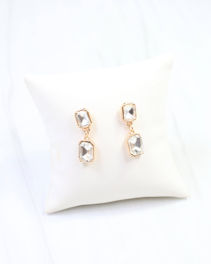 Chloe Crystal Drop Earring Gold