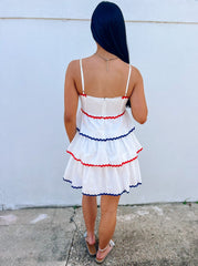 Patriotic Scalloped Mini Dress