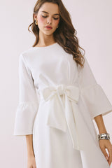 Flare Three Quarter Sleeves A Line Mini Dress