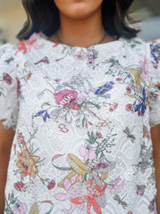 High Neck Floral Print Top