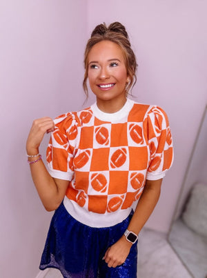 Orange Football Sweater