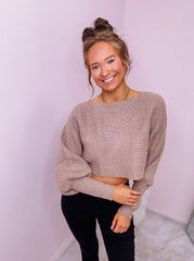 Taupe Cropped Sweater