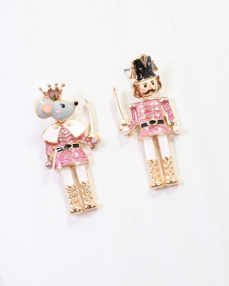Nutcracker King Earring Pink