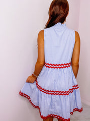 Baby Blue Striped Dress