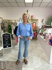 Mid Rise Kid Flare Judy Blue with Frayed Hem