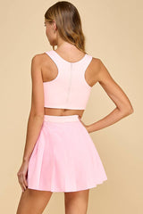 Motion Fitted Tank and Pleated Skirt Dress