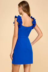 Scoop Neckline Ruffle Detail Dress