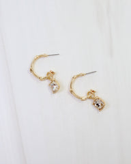 Anika Textured Large Hoop With Dangle Clear