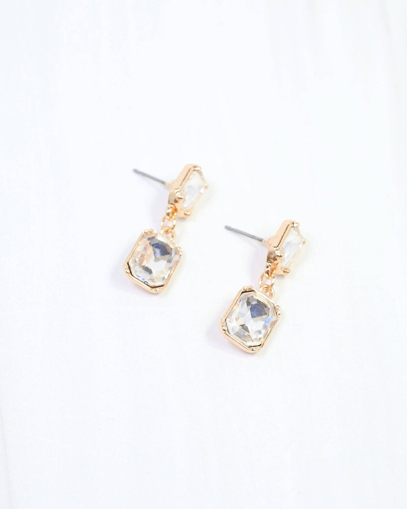 Chloe Crystal Drop Earring Gold