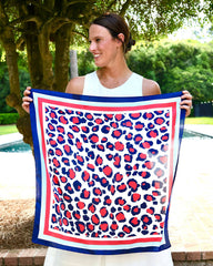 Meredith Spotted Scarf Medium Red Navy