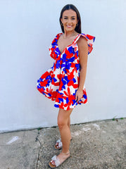 Floral Print Ruffle Romper