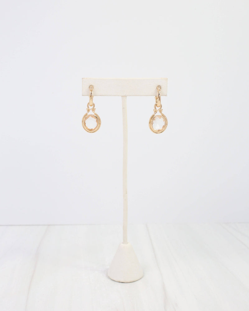 Medford Circular Drop Hoop Earring Clear