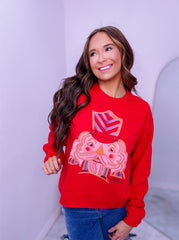 Nutcracker Portrait Red Cropped Sweatshirt