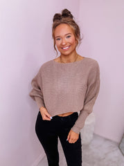 Taupe Cropped Sweater