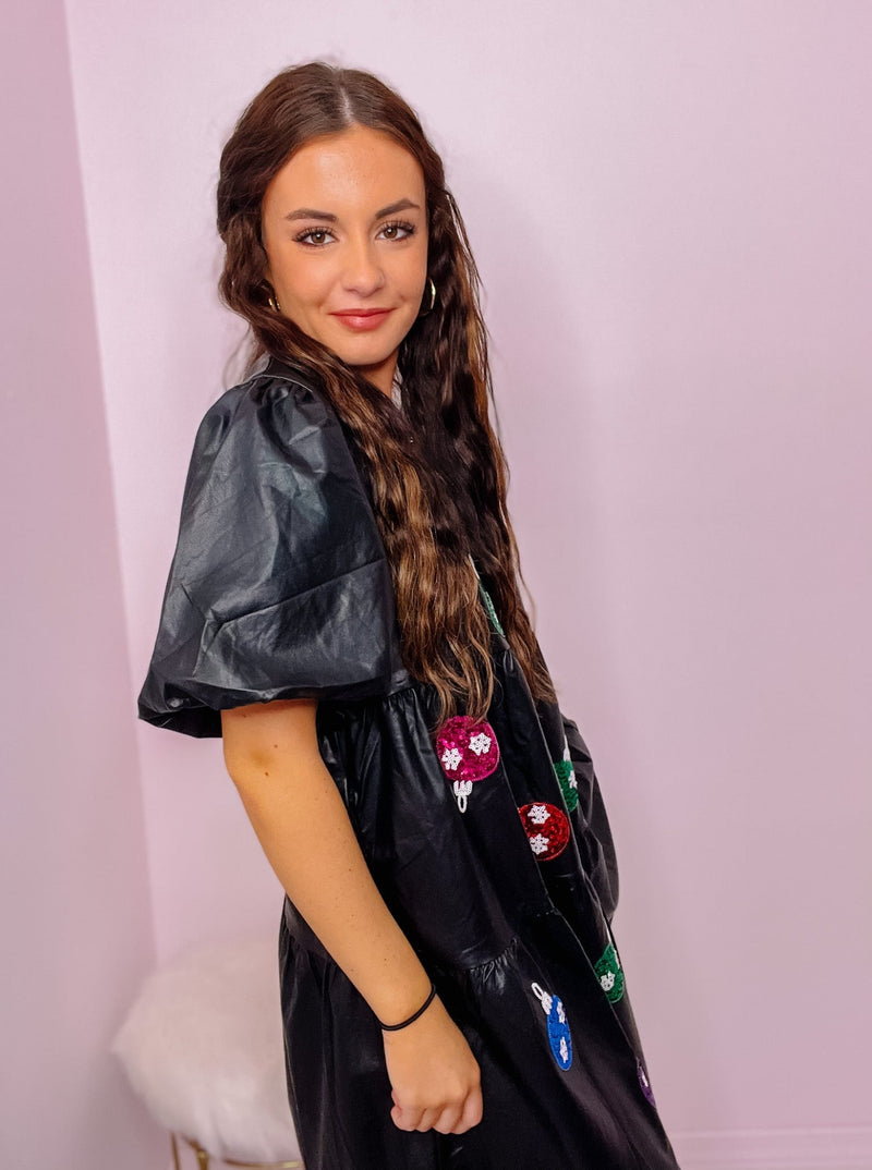  Black Dress with Sequined Ornaments