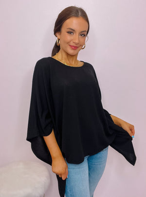 Black Poncho Tee