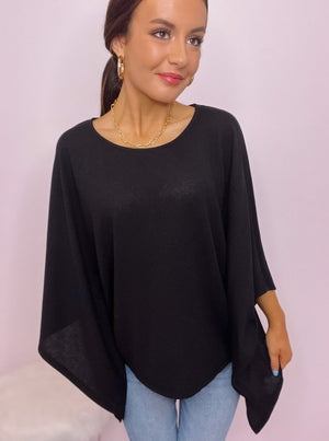 Black Poncho Tee