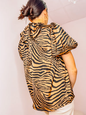 Black/Brown Zebra Print Blouse