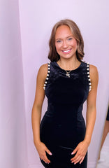 Black Dress With Pearls