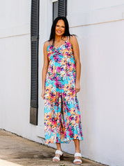 Blue Tropical Pantsuit