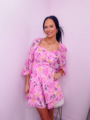 Bubble Pink Floral Dress