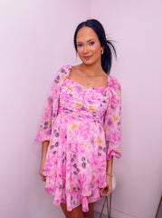 Bubble Pink Floral Dress