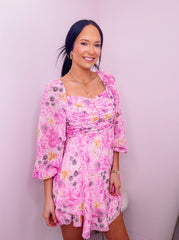 Bubble Pink Floral Dress