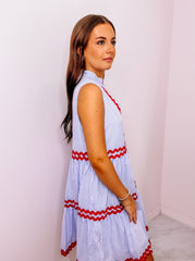 Baby Blue Striped Dress