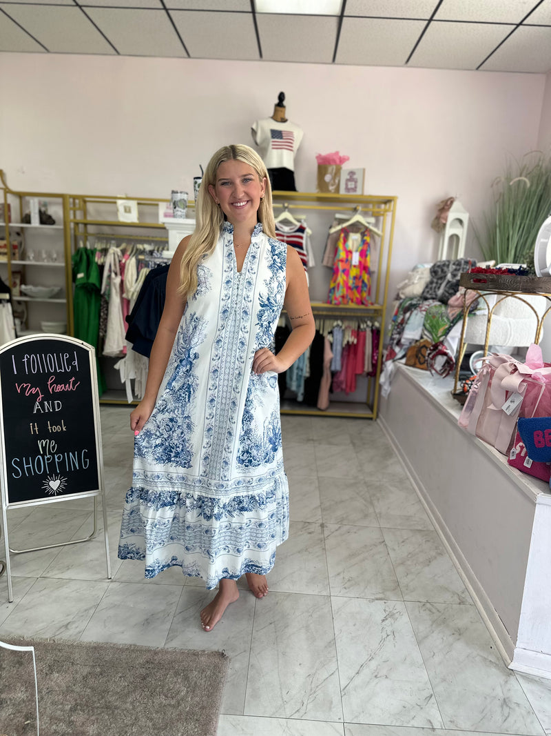 Blue Floral Maxi Dress