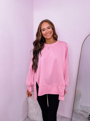 Pink French Terry Pullover