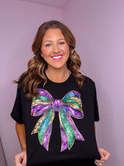 Mardi Gras Bow Graphic Tee