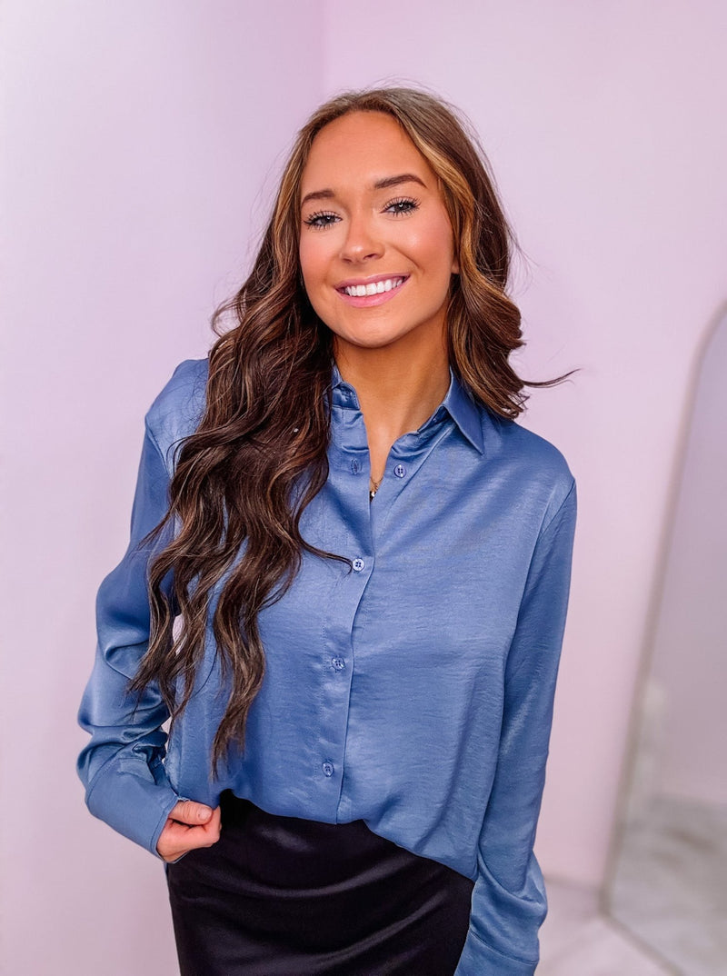 Gray Blue Button Down