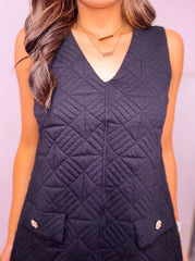 Black Textured Sleeveless  Mini Dress