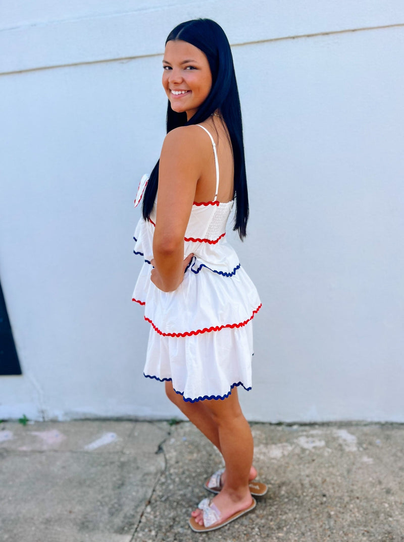 Patriotic Scalloped Mini Dress