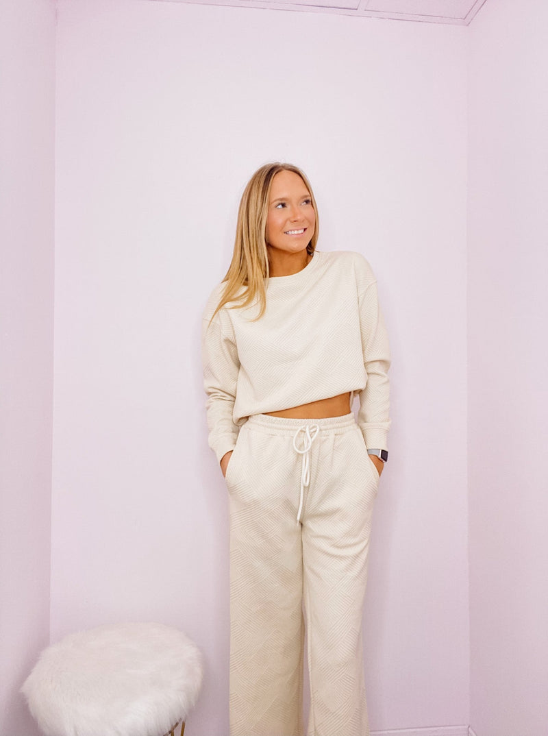 Geometric Textured Two Piece Lounge Set