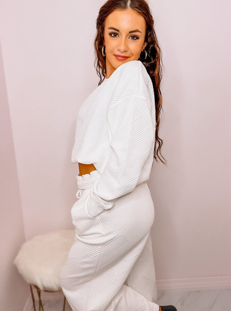 Geometric Textured Two Piece Lounge Set