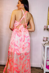 tie dye pink maxi dress