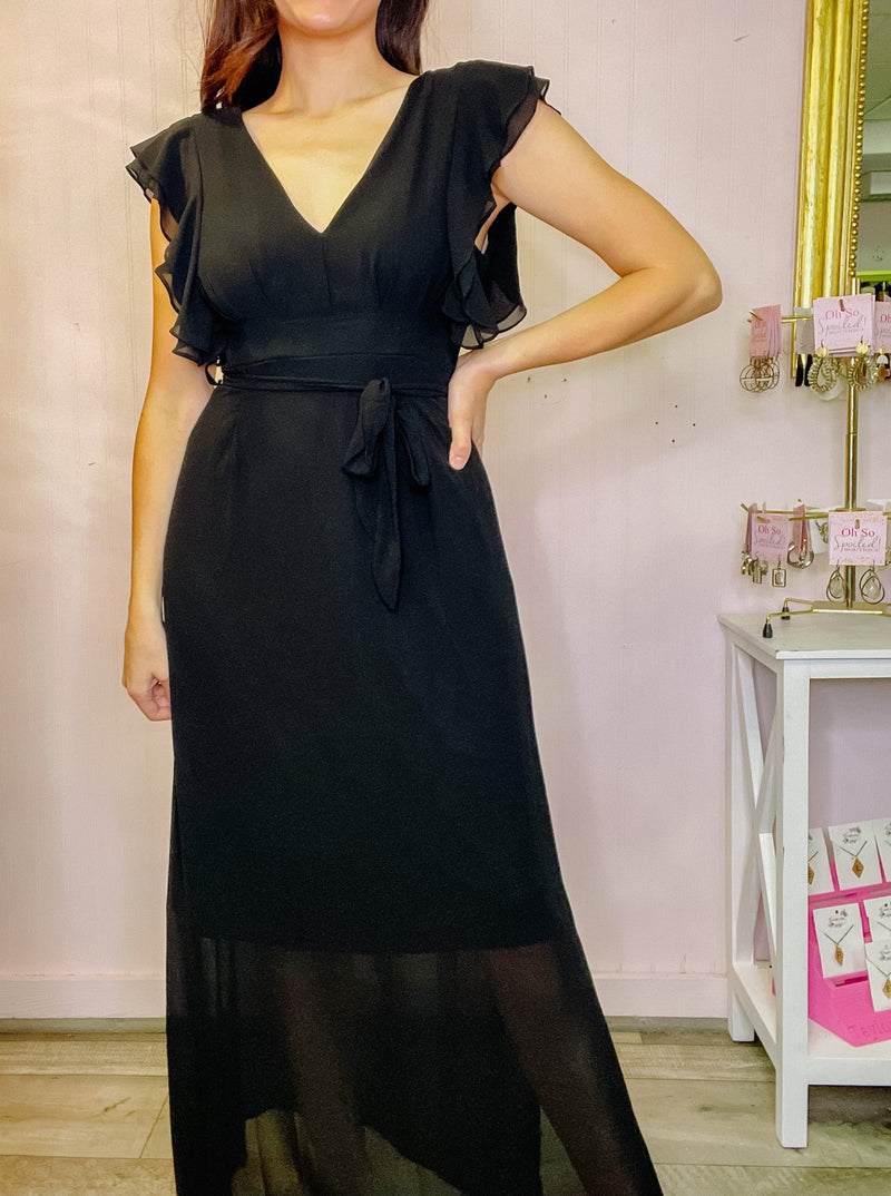 Black Chiffon Maxi Dress