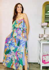 Tropical Strapless Maxi