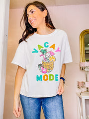 Summer Vacay Tee with Sequins