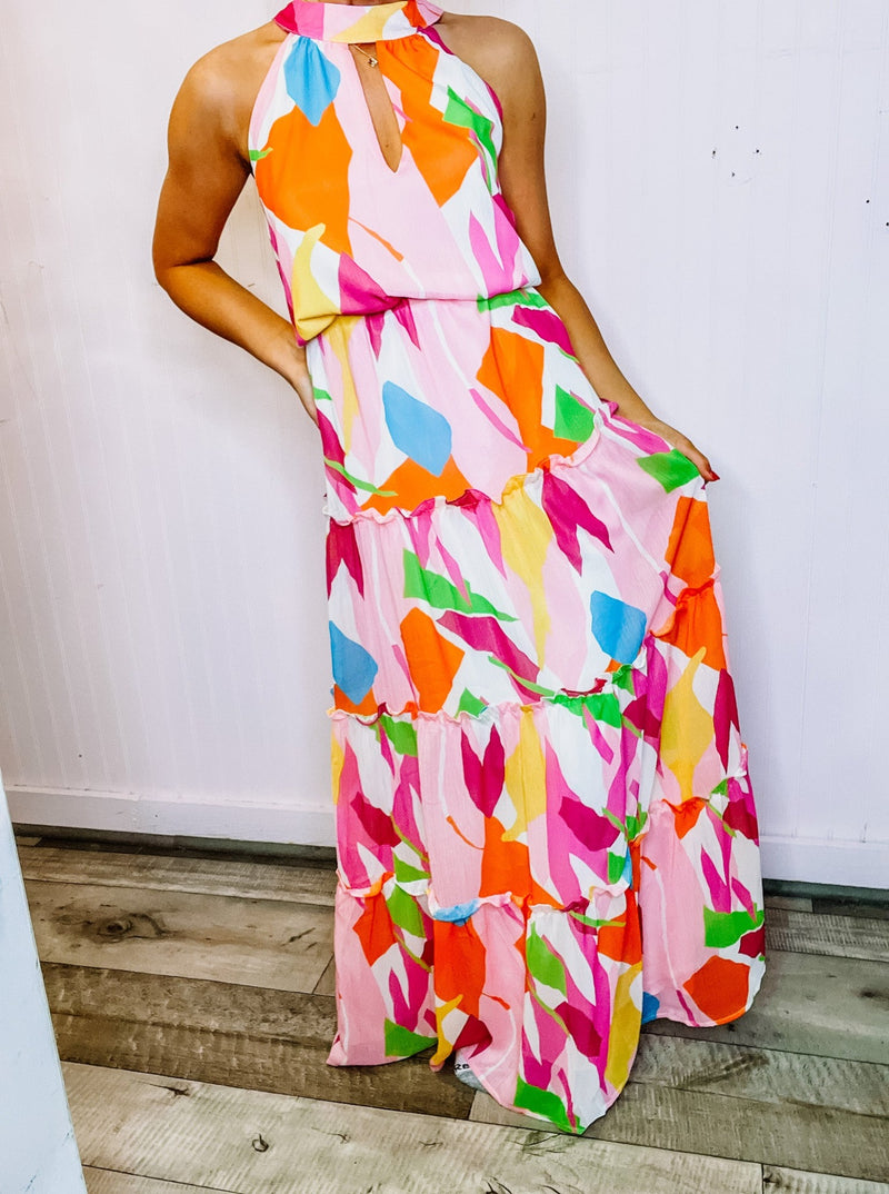 Abstract Maxi Dress