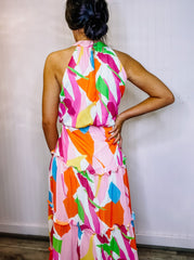 Multi Color Abstract Maxi Dress