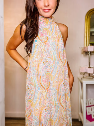 Paisley print maxi dress 