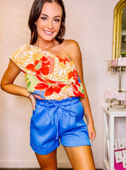 Tropical One Shoulder Top 