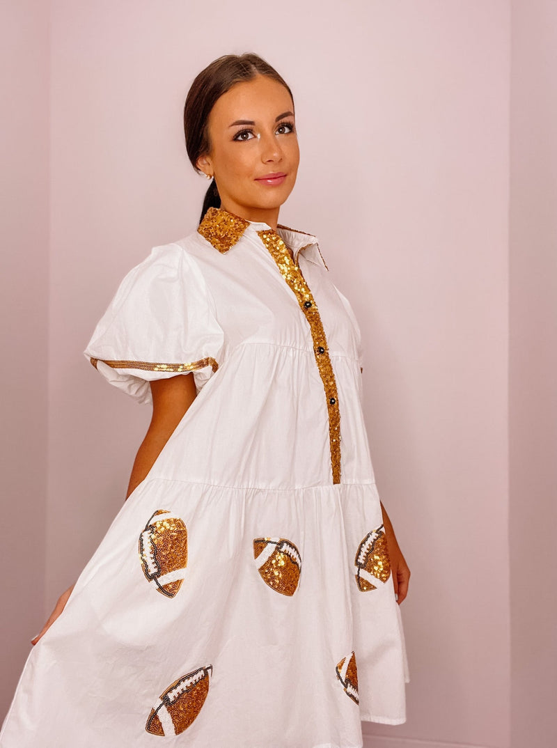 Gold Sequined Football Dress