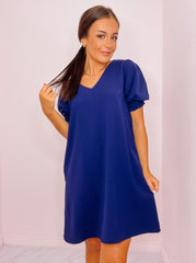  Navy Side Pockets Dress