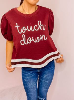 Maroon Touch Down Top